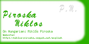 piroska miklos business card